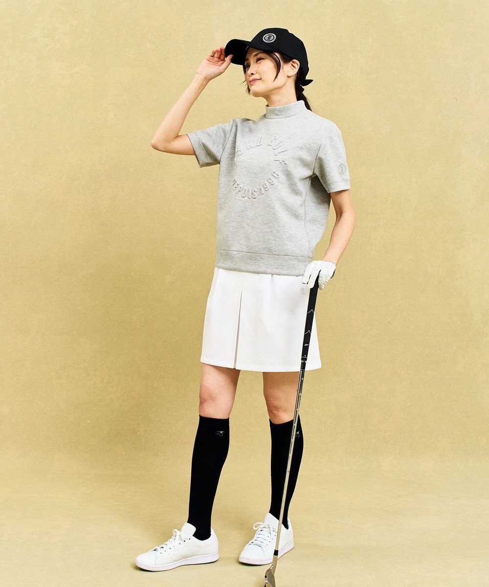 23区GOLF 【WOMEN】【吸水速乾/UVケア】長めの半袖丈でトレンドのモードスタイル！スウェットモックネック 
