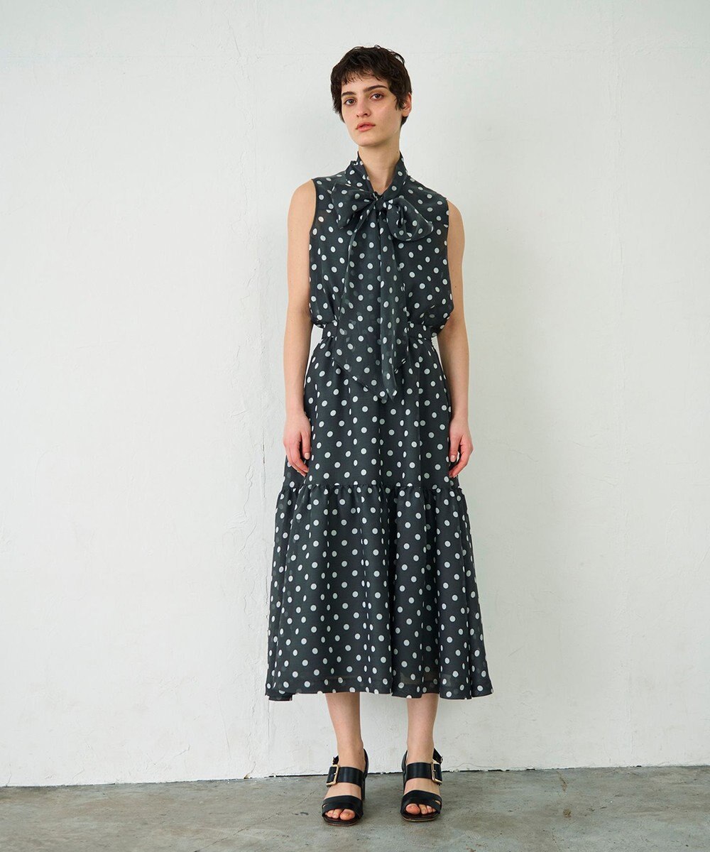 GRACE CONTINENTAL シアードットプリントスカート 