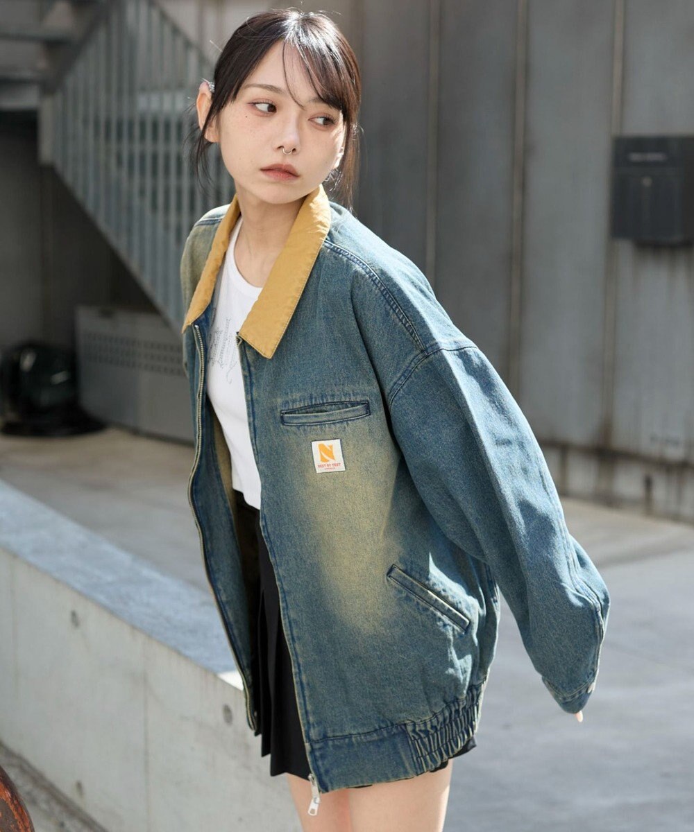 WEGO ワーカーズWジップデニムブルゾン 