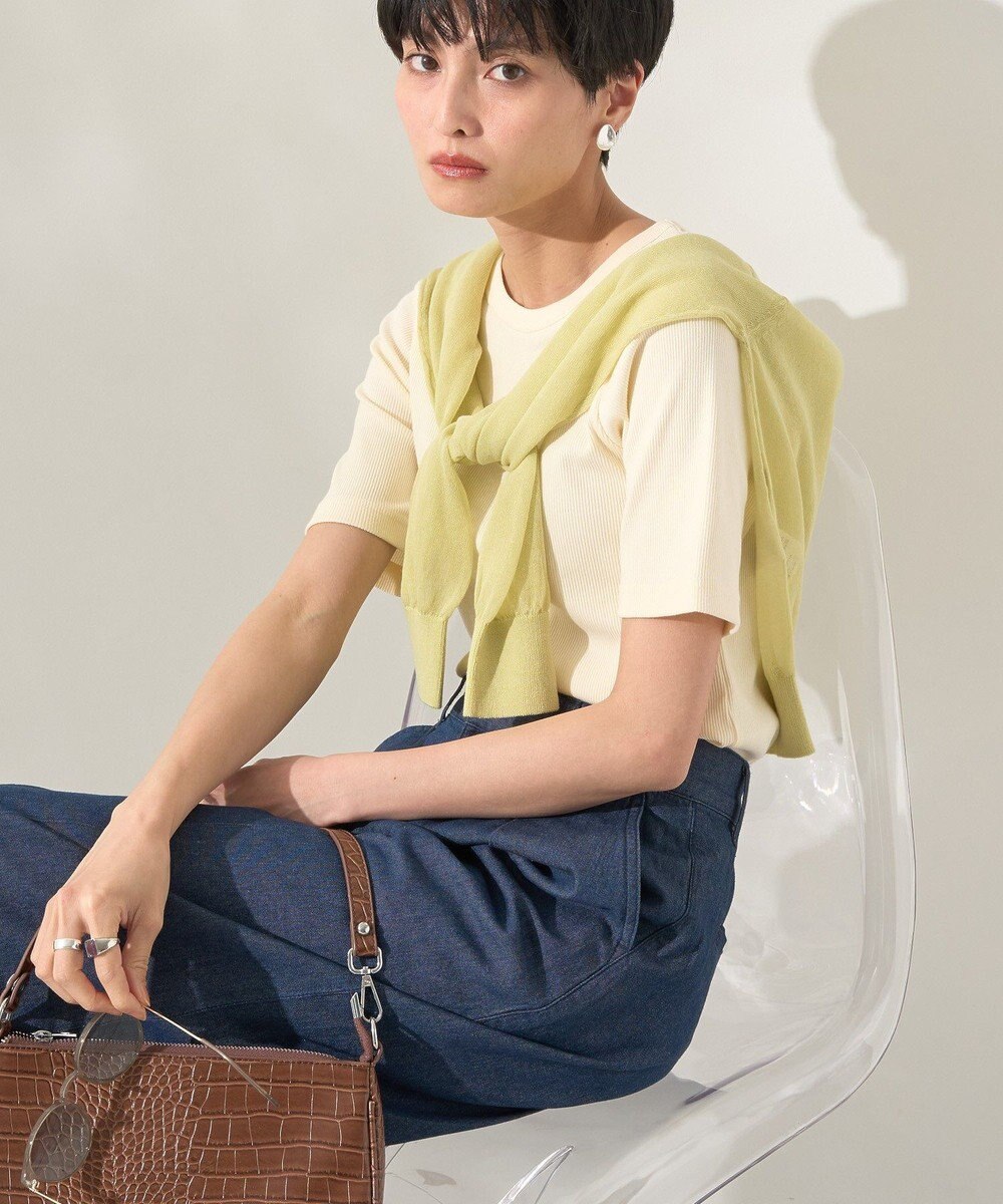 AMERICAN HOLIC リブ　５分袖トップス 