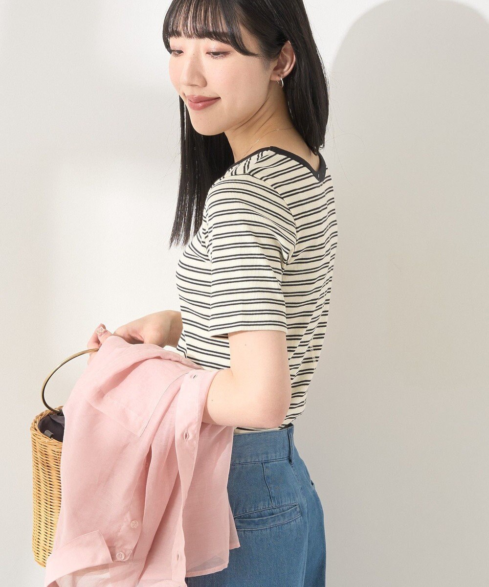 AMERICAN HOLIC リブ　５分袖トップス 