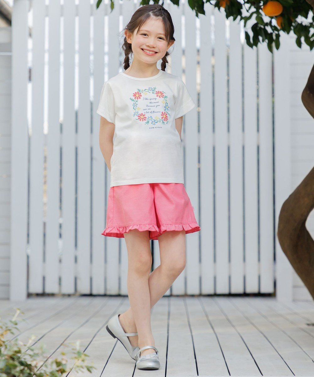 組曲 KIDS 【150-160㎝】 フラワーリースTeeシャツ 