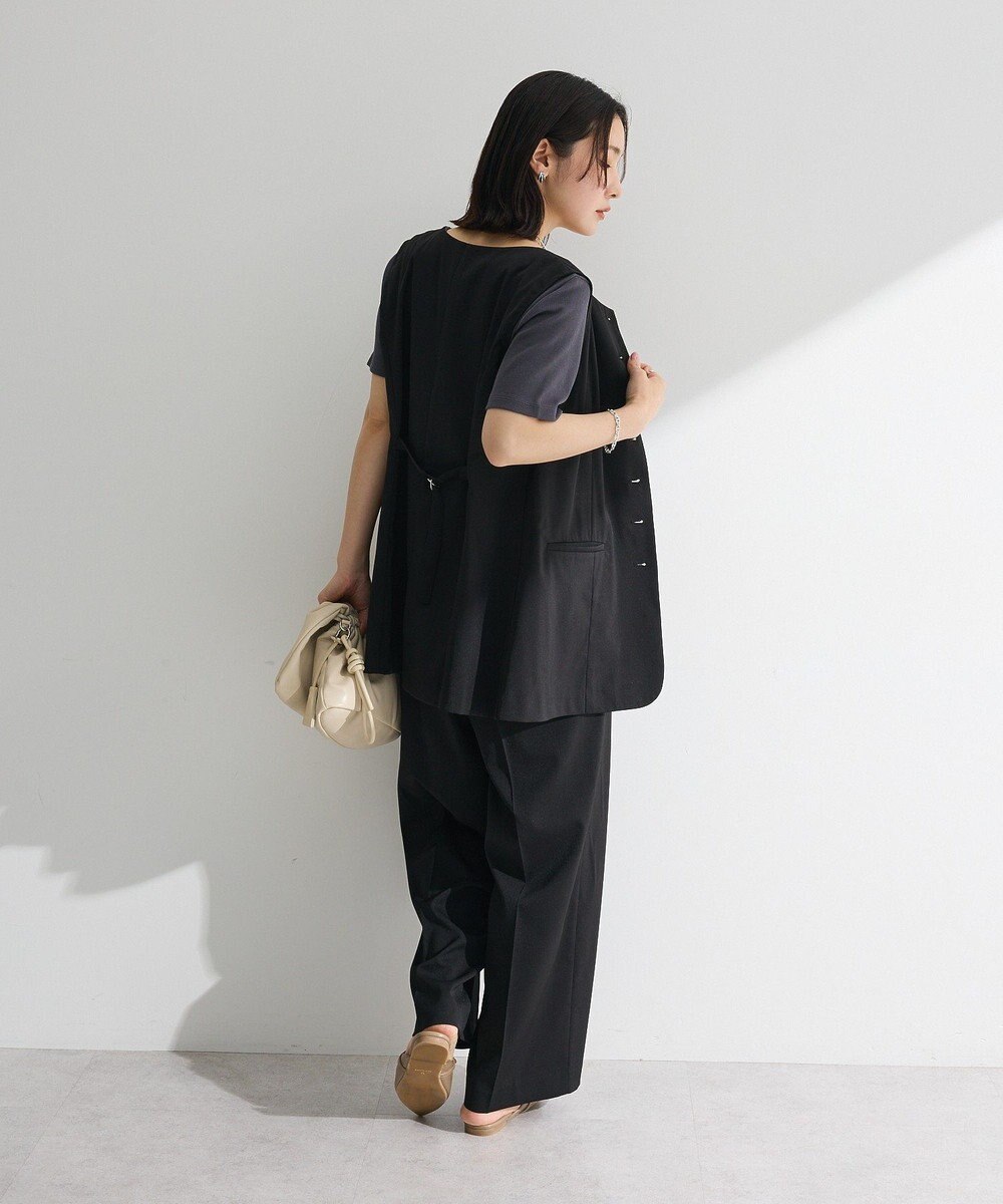 Green Parks クルーネック多釦ジレ 