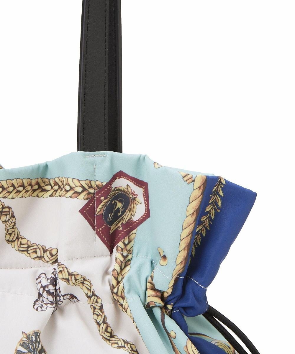 TOPKAPI 【TREASURE TOPKAPI】マイルドサテン スカーフ柄 巾着 トート バッグ 