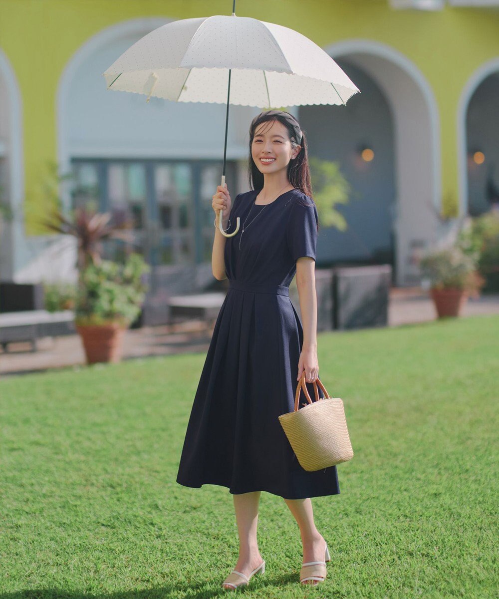 Tiaclasse 【おのののかさん着用】半袖&長袖選べる袖丈・タックフレアワンピース 