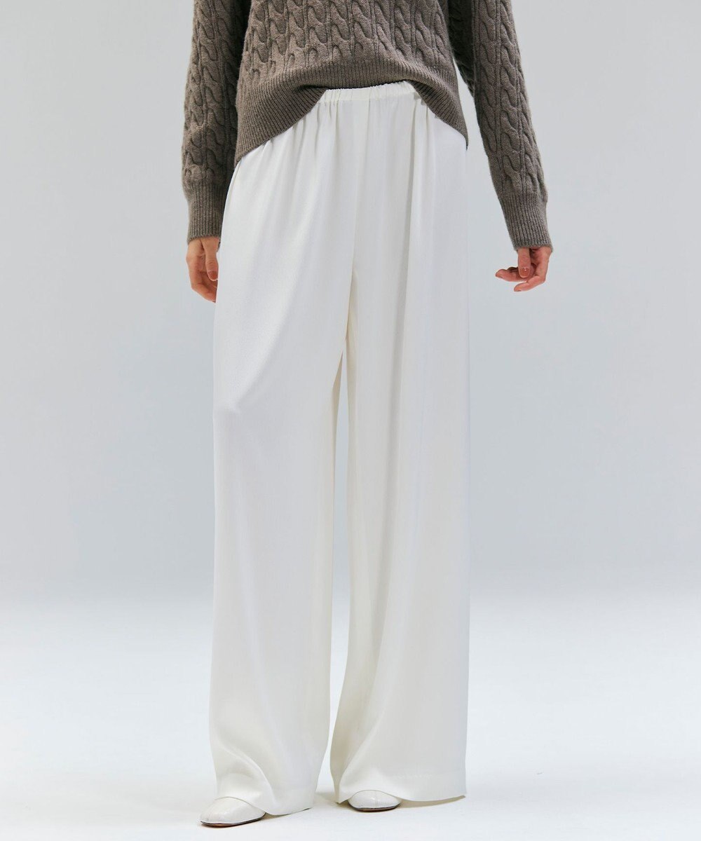 BEIGE， 【洗える】LLOYD / ハンマーサテンイージーワイドパンツ 