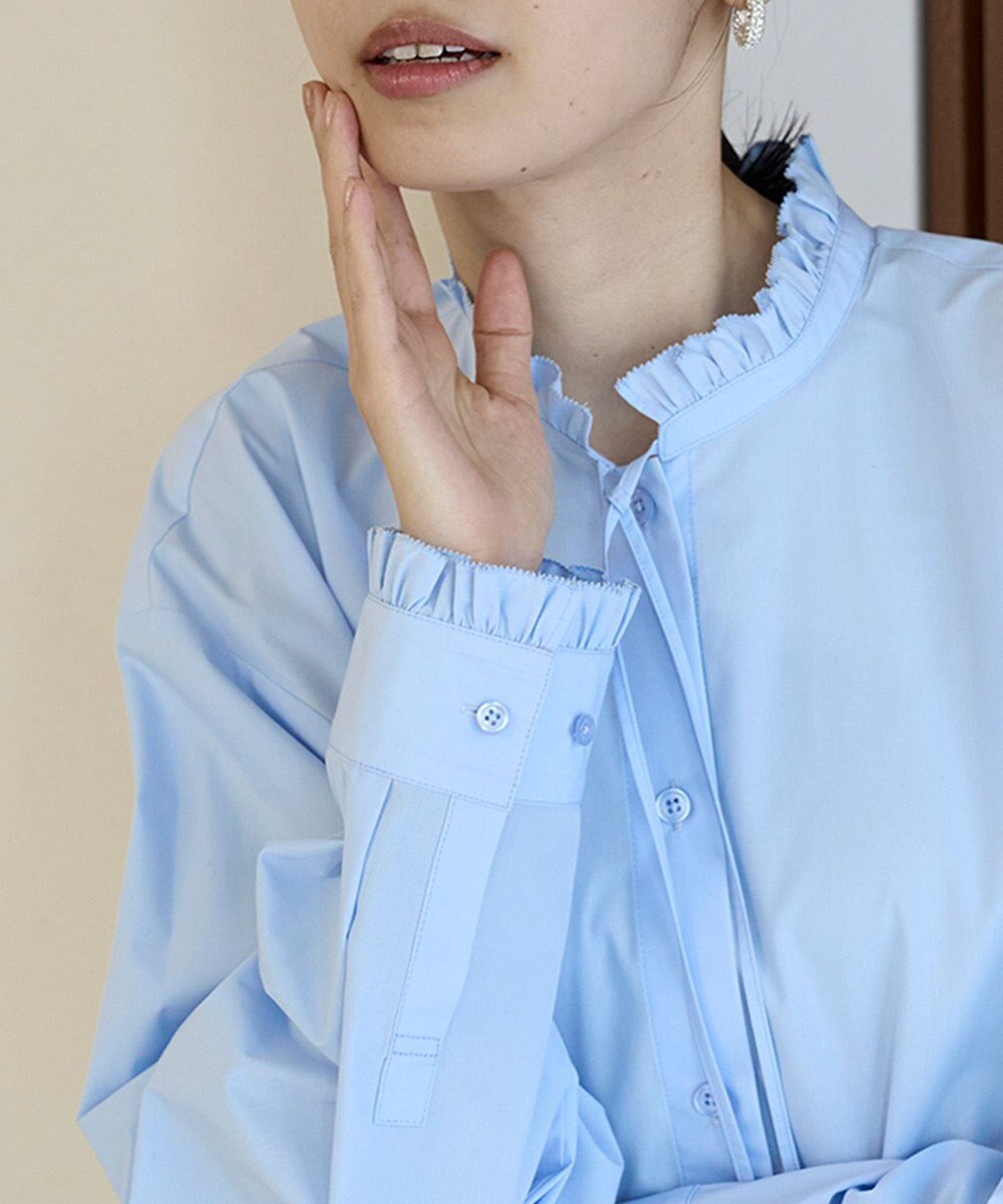 UNFILO フリルネック ブラウス 