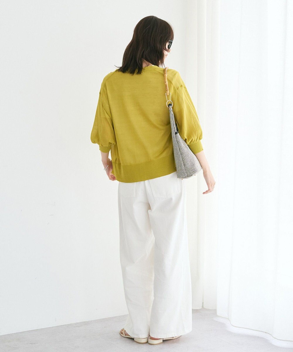 YECCA VECCA シアーニットVネックカーディガン 