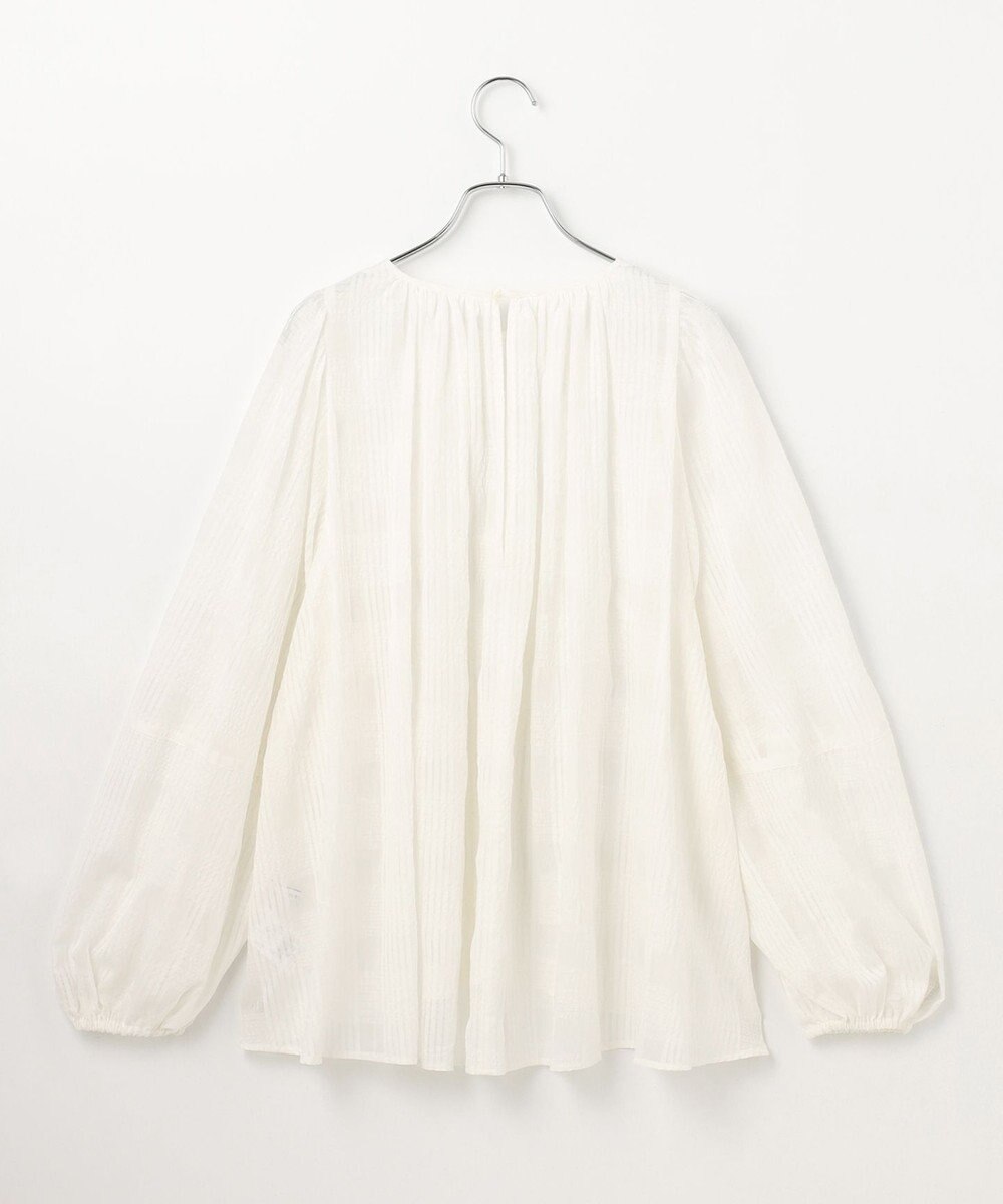 #Newans シアーチェックボリュームブラウス 