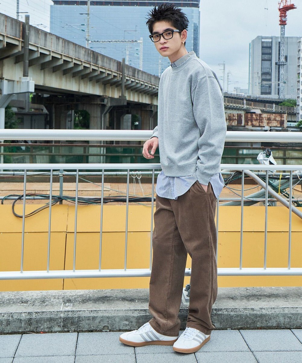 WEGO 【ウエストゴム/ユニセックス着用ITEM】コーデュロイイージーストレートパンツ 