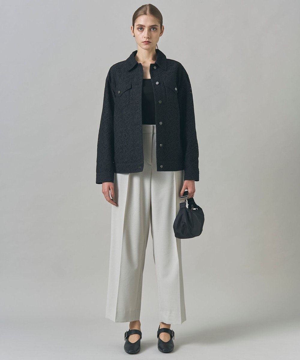 ICB L 【洗える】リーフラッセルレース ジャケット 