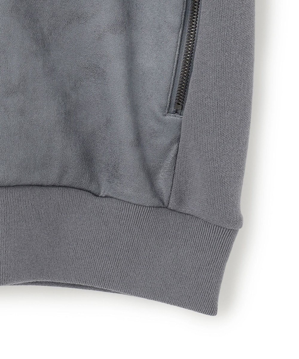 JOSEPH HOMME 新素材【ストレッチ/光沢感】レザーライクジャージーコンビ　フーディー 