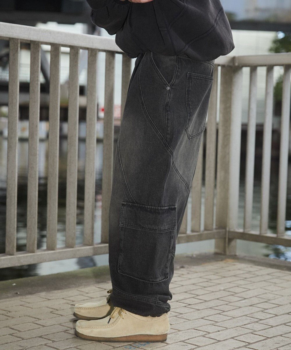 WEGO スウィッチングデニムカーゴパンツ 