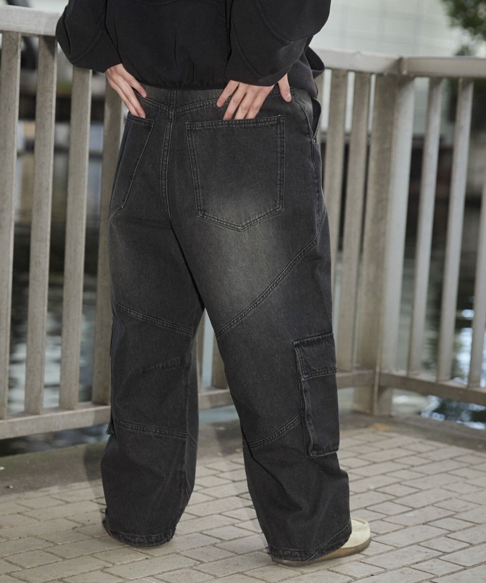 WEGO スウィッチングデニムカーゴパンツ 