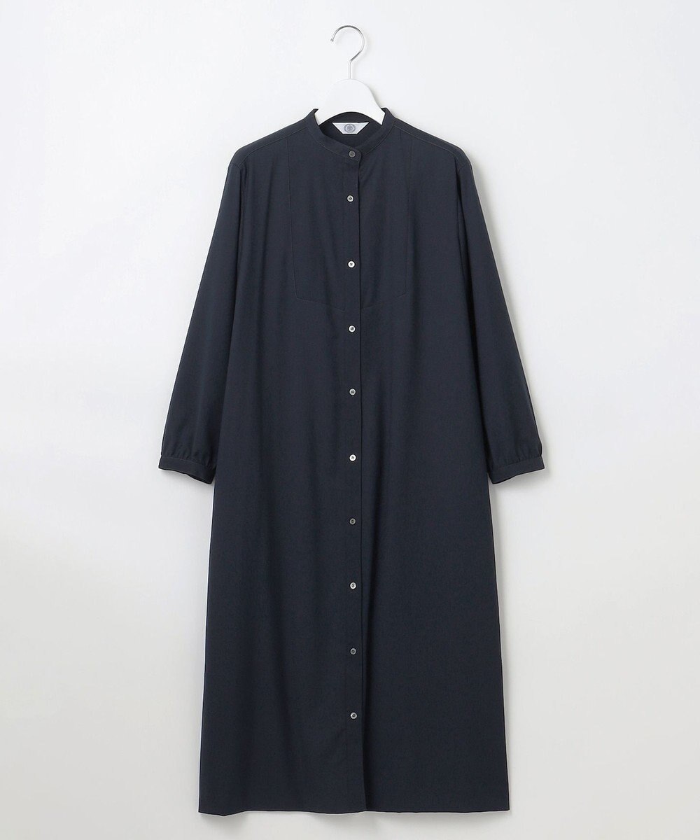 J.PRESS LADIES L 【洗える】T/Rウォッシャブルギャバ バンドカラー ワンピース 