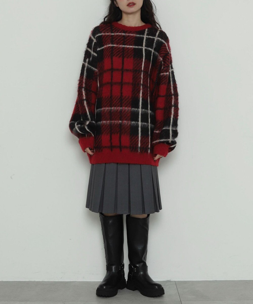 WEGO 【2025年秋冬新作】シャギーパターンニットBIGプルオーバー 