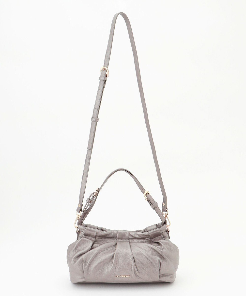 LA BAGAGERIE シープレザー　ギャザーミニバッグ 