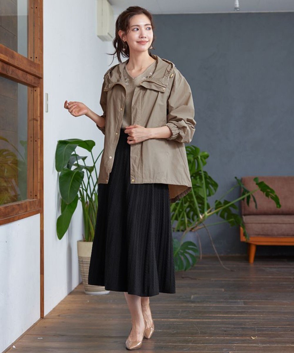 Tiaclasse 【洗える】刺繍リブニットトップス 