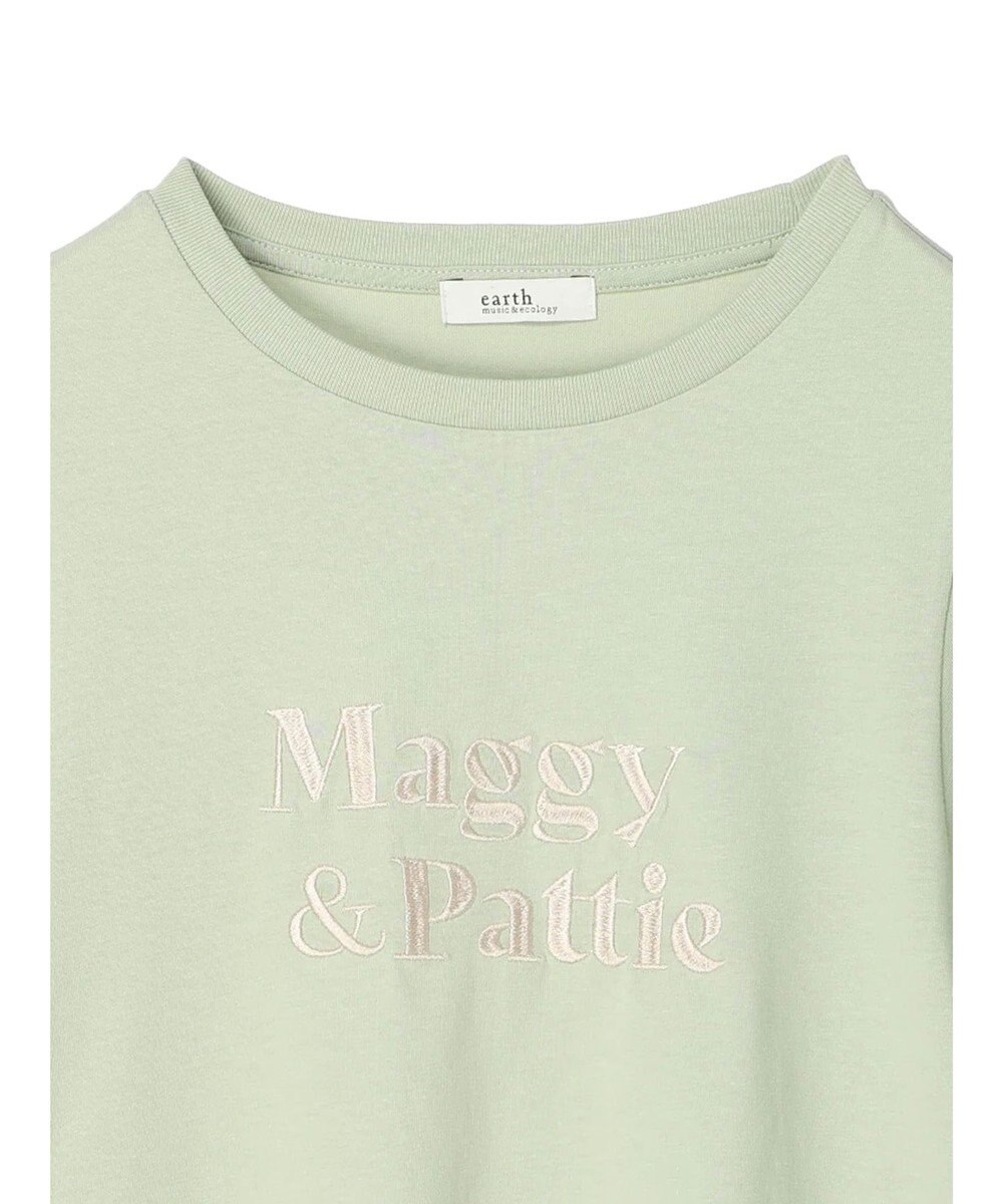 earth music&ecology フォルムスリーブ刺繍ロゴＴＥＥ 