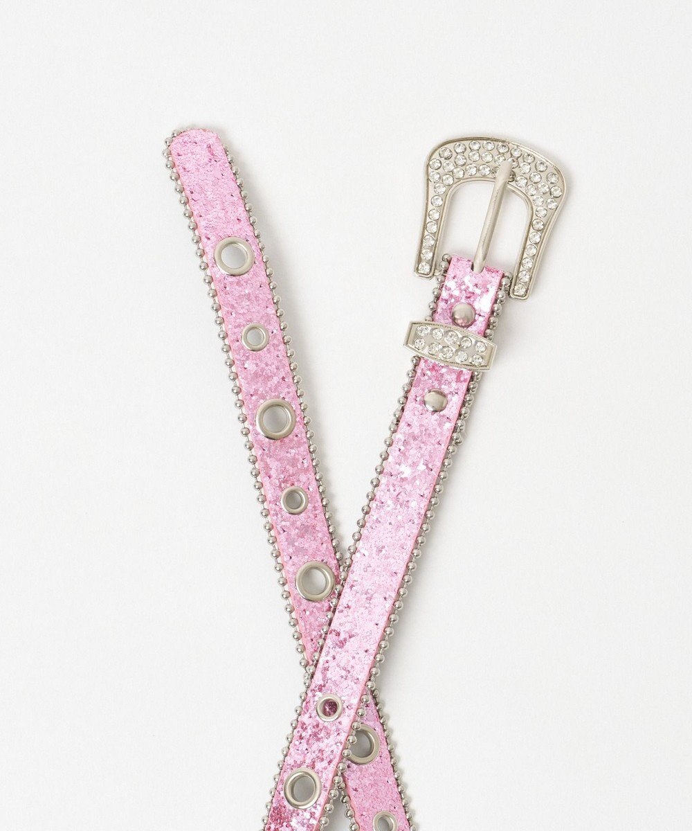 WEGO Lビジューバックルラメベルト 