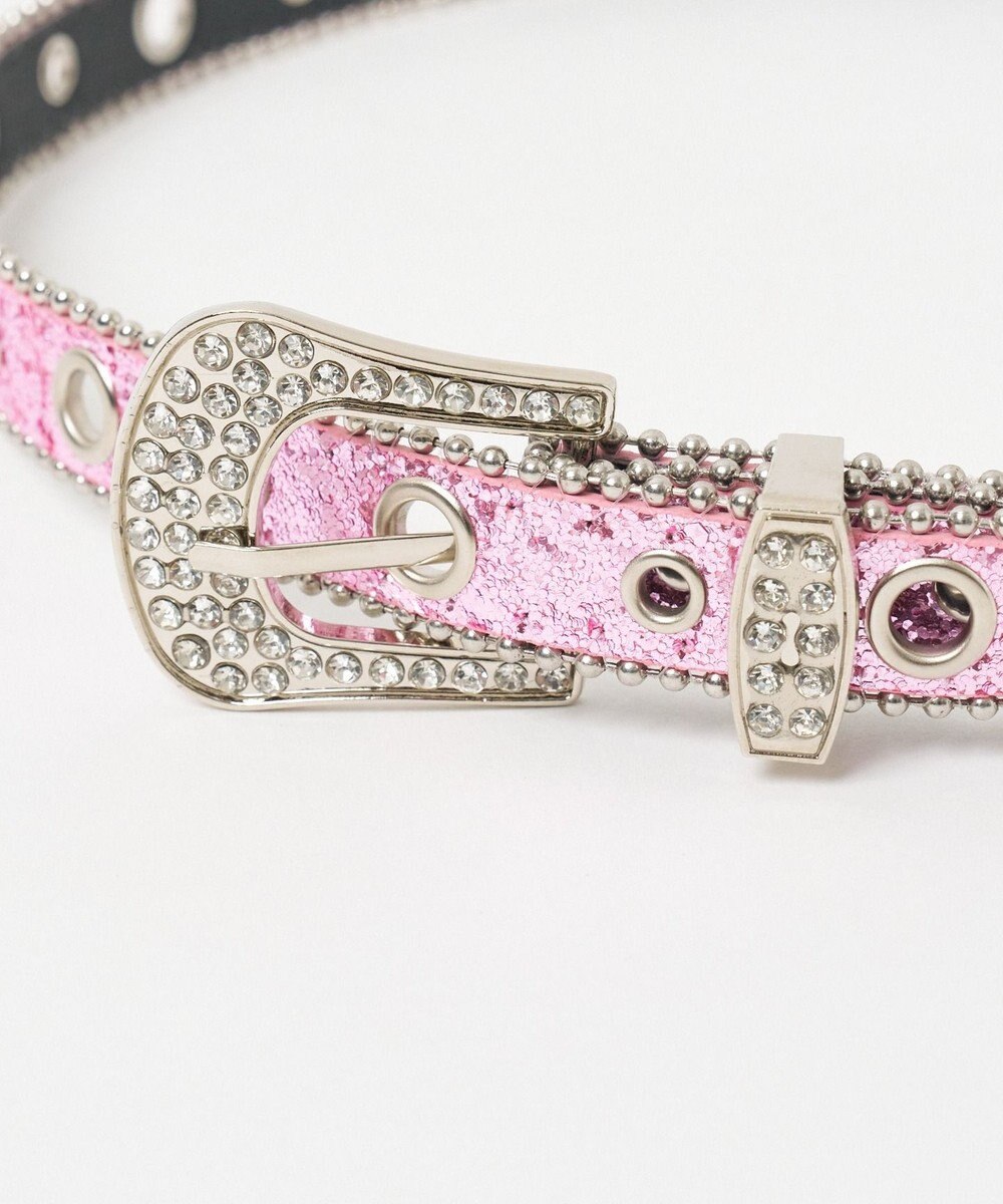 WEGO Lビジューバックルラメベルト 