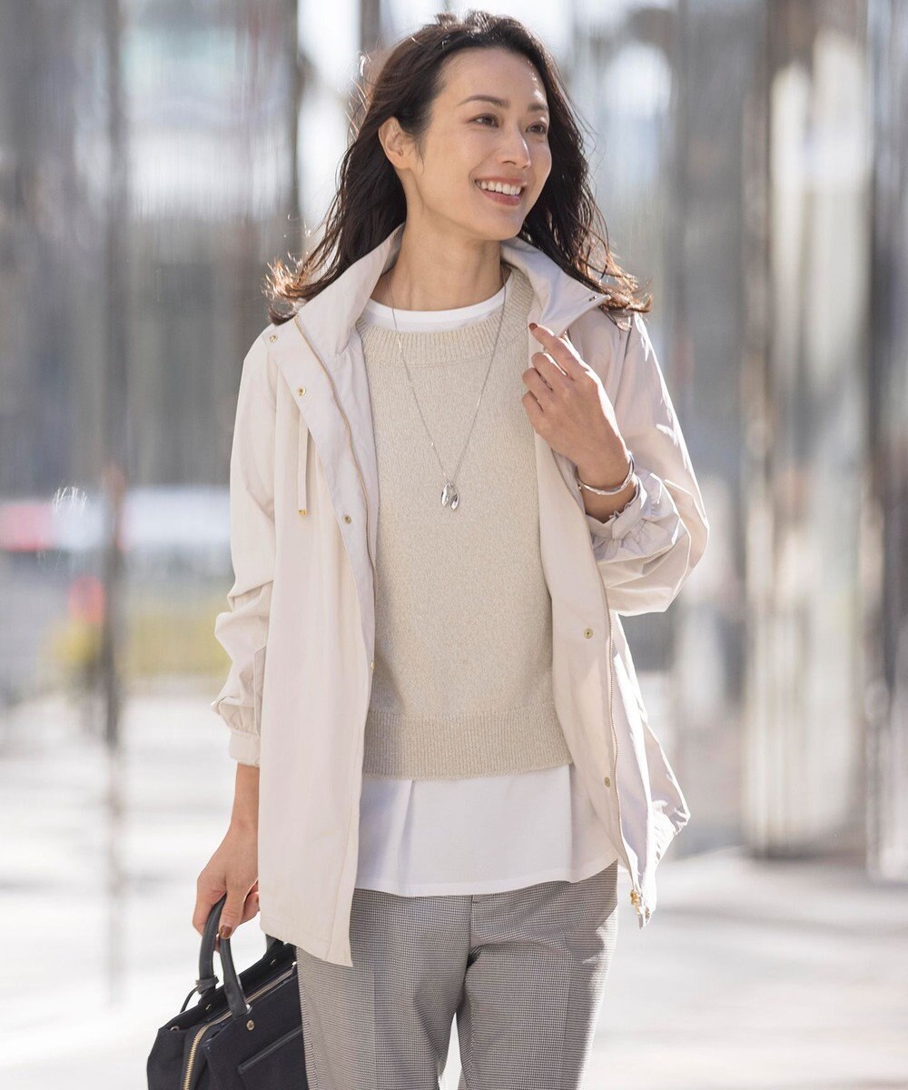 J.PRESS LADIES L 【洗える・撥水】マイクロタフタ フーデッド ショート コート 