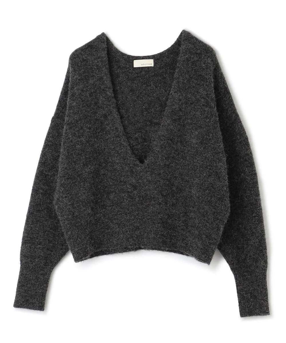 uncrave アルパカニット 深Vネック トップス（uncrave WHITE） 
