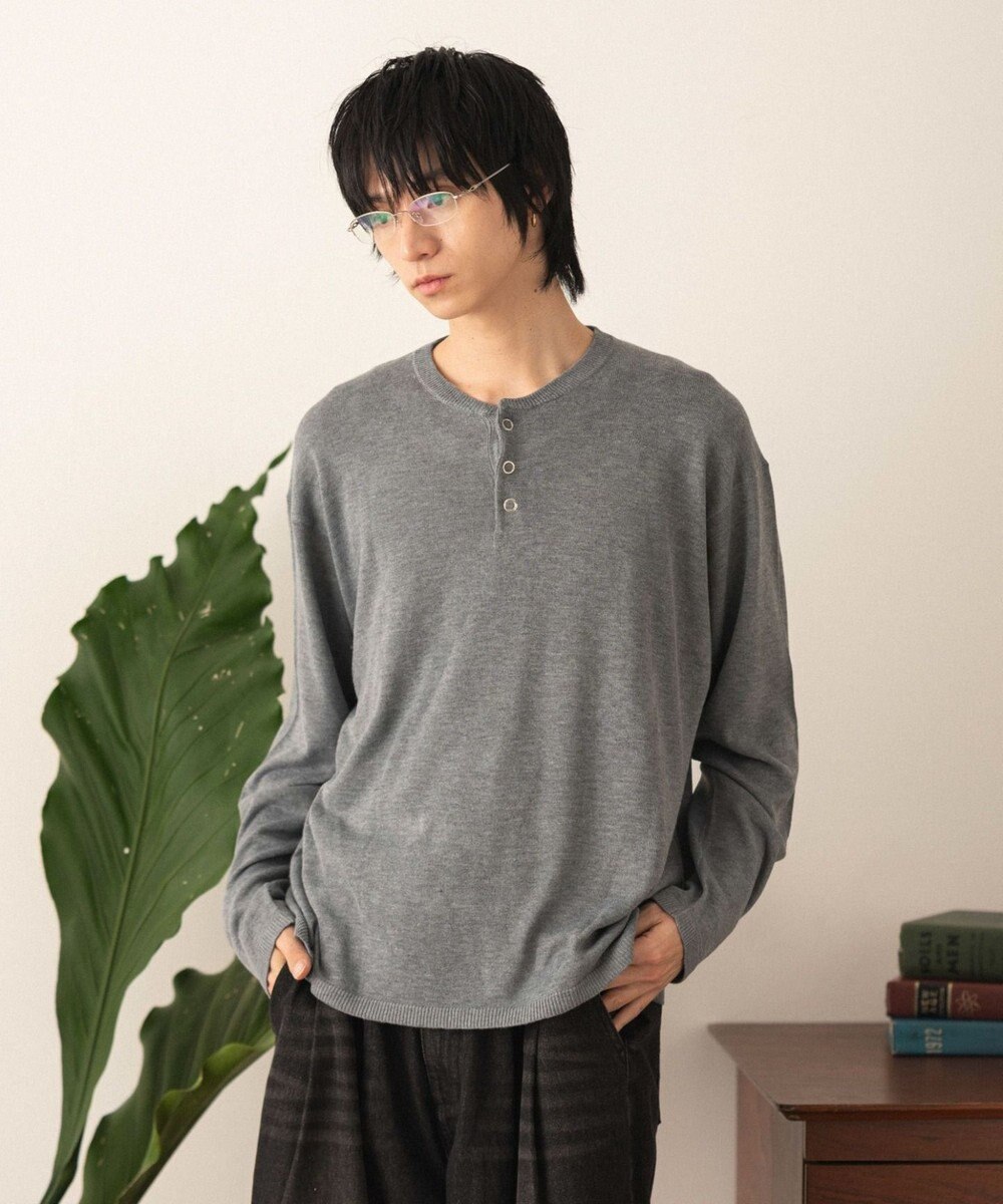 WEGO リングドットヘンリーネックプルオーバー 