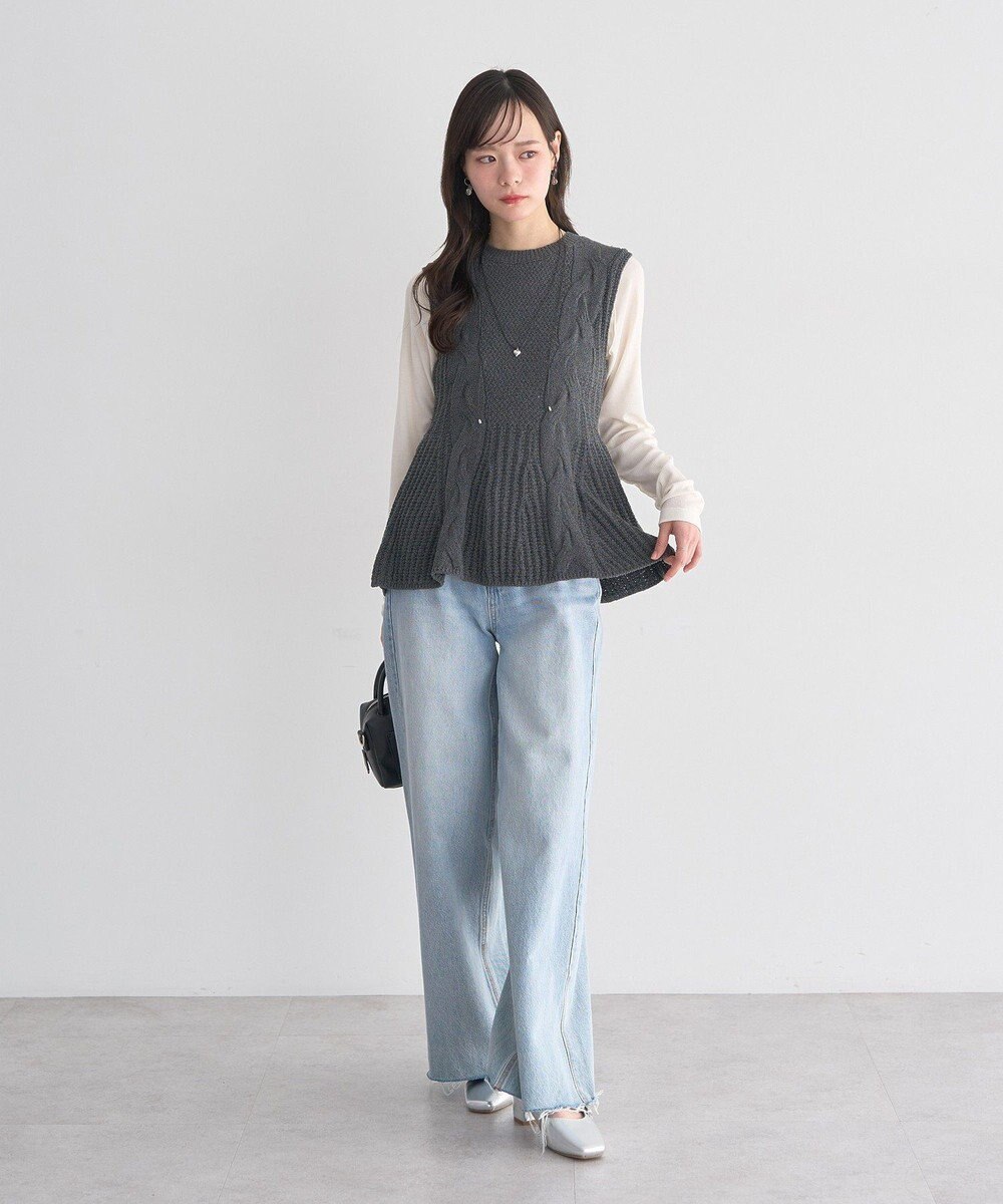 earth music&ecology フレアニットベスト 