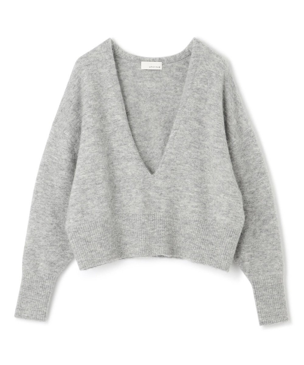 uncrave アルパカニット 深Vネック トップス（uncrave WHITE） 