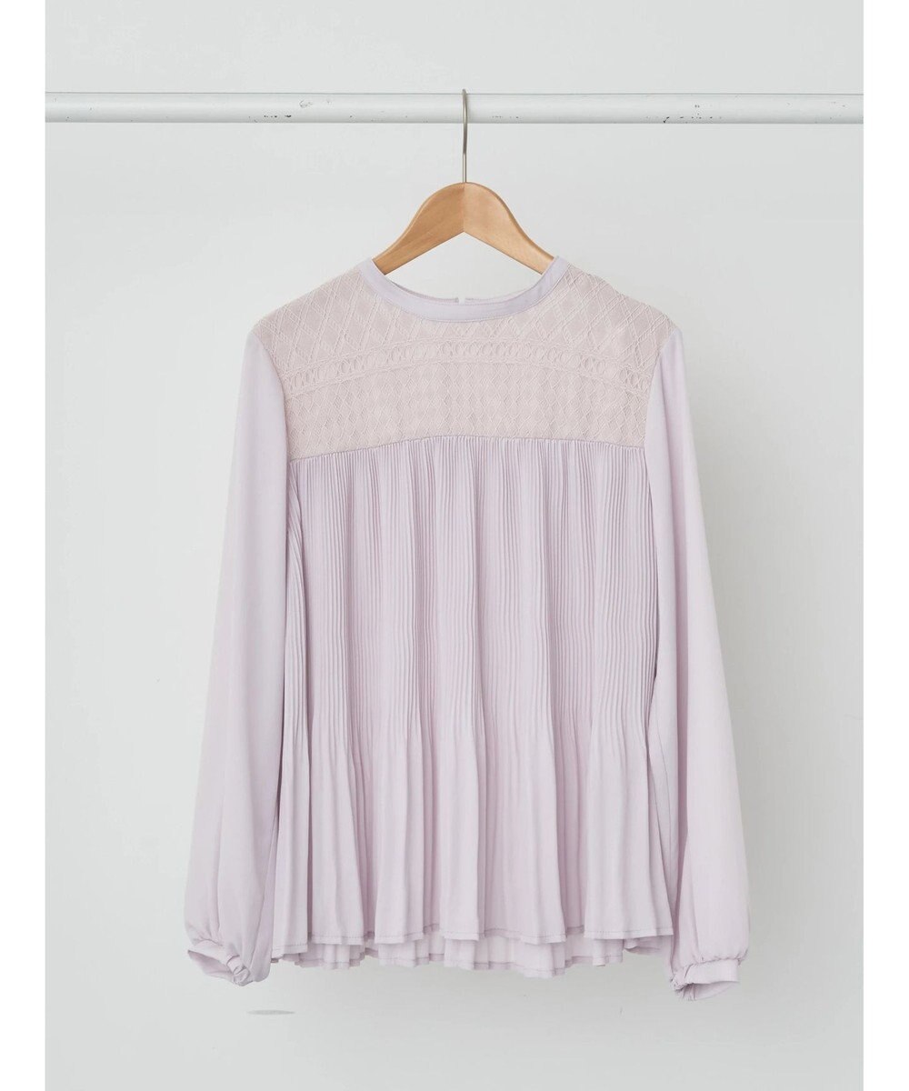 earth music&ecology レースプリーツブラウス 