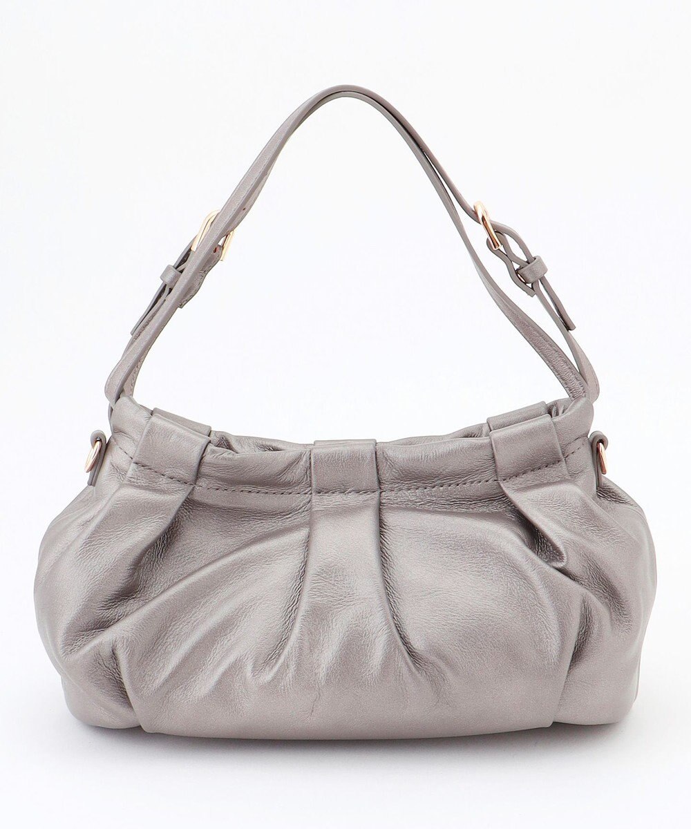 LA BAGAGERIE シープレザー　ギャザーミニバッグ 