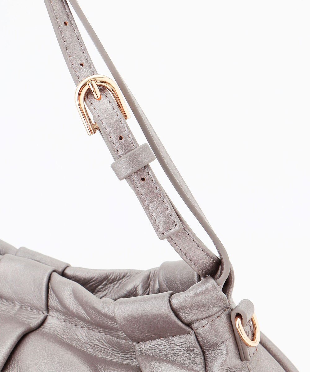 LA BAGAGERIE シープレザー　ギャザーミニバッグ 