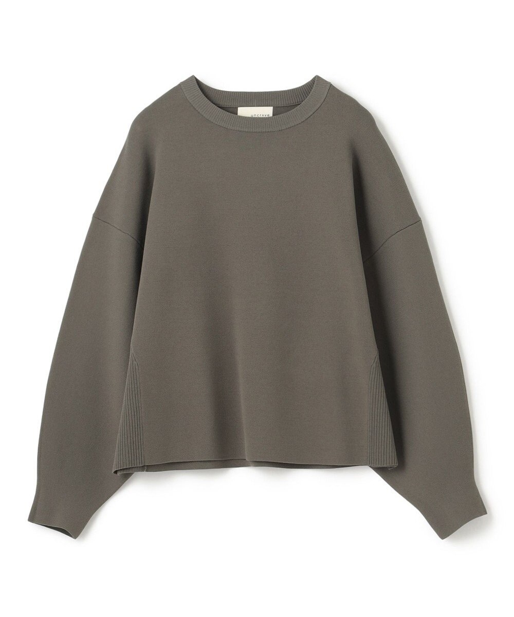 uncrave 【洗える】スムースニット スウェット風プルオーバー（uncrave WHITE） 