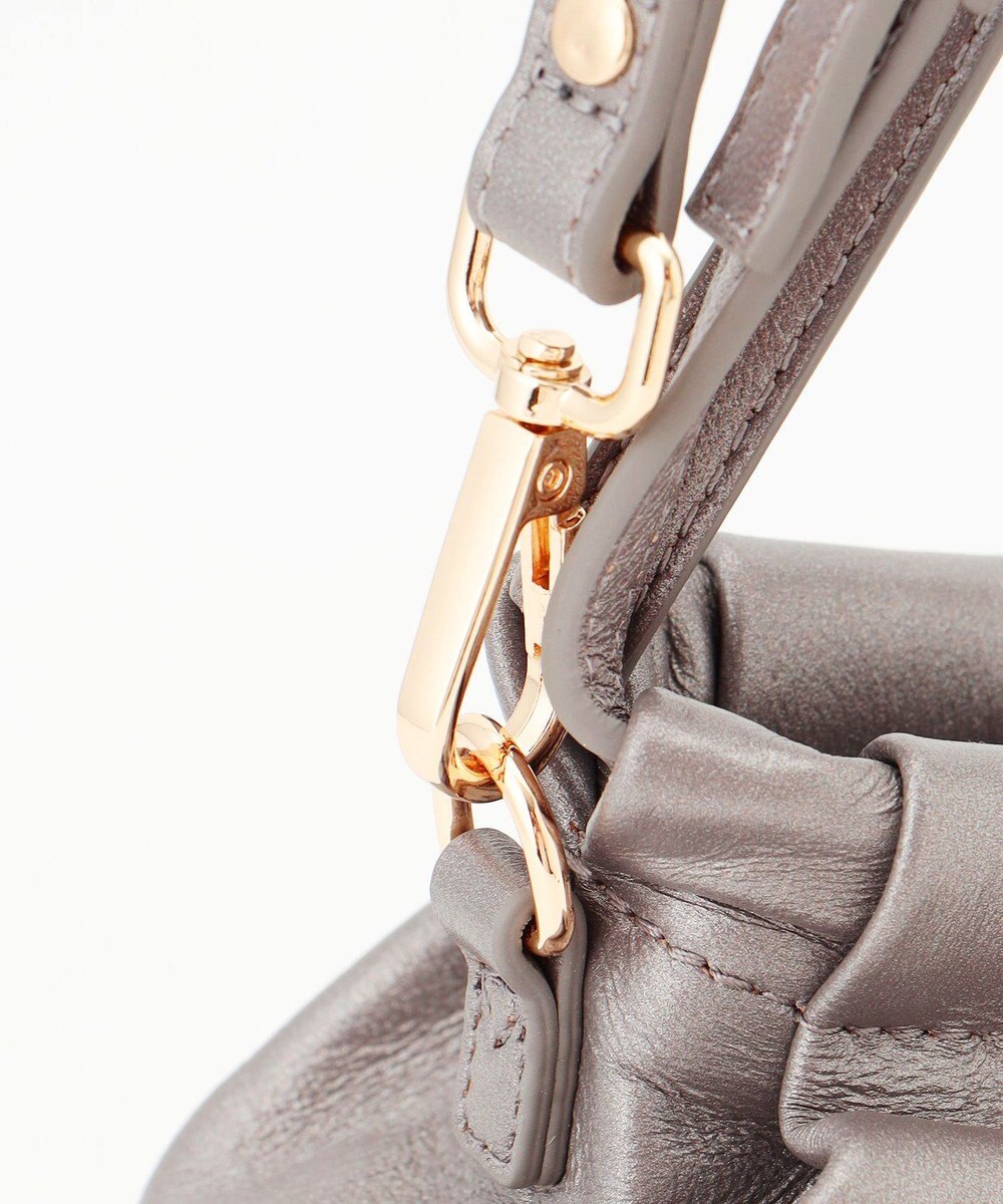 LA BAGAGERIE シープレザー　ギャザーミニバッグ 