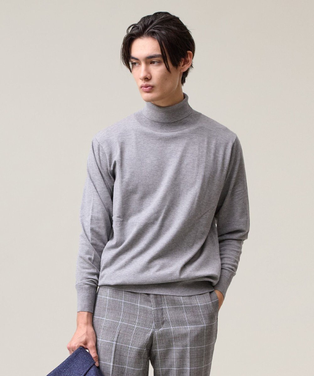 J.PRESS MEN 品よく暖かで首元からスマートに【ストレッチ / イージーケア】【FLEX YARN】タートルネック ニット 