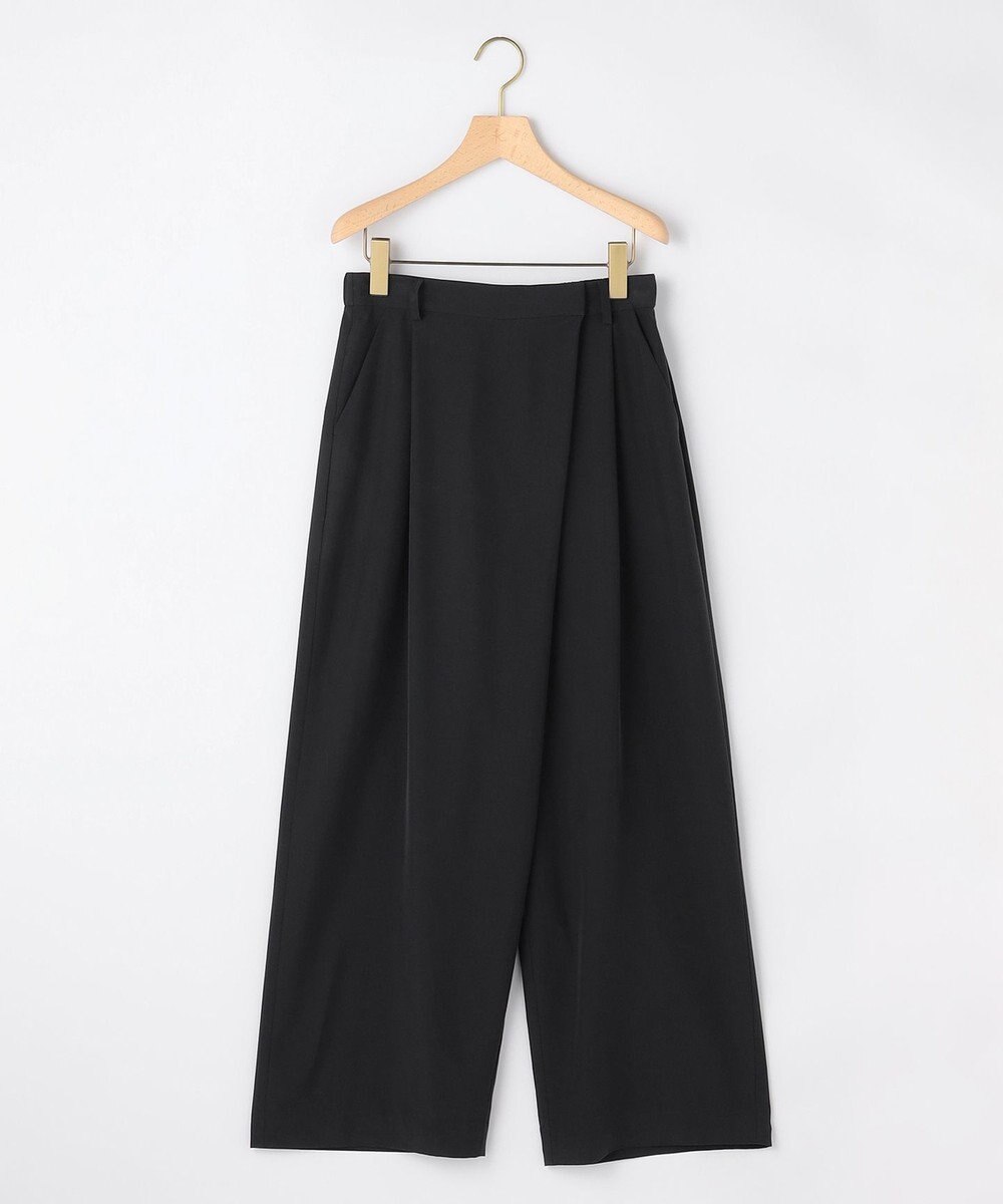 組曲 【先行予約】スムースクロス ラップ見えワイドパンツ 