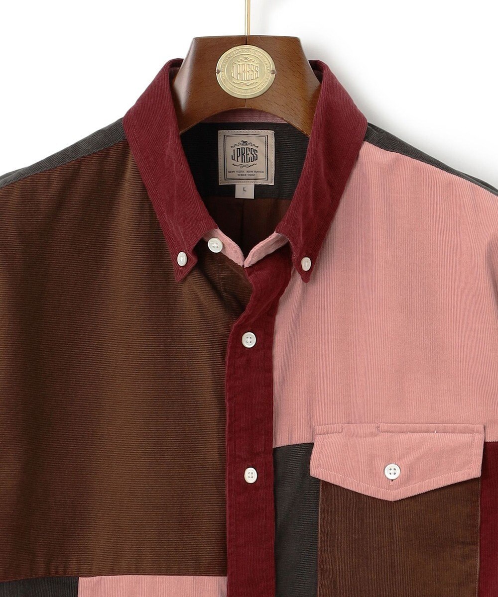 J.PRESS MEN コーデュロイパッチワークシャツ 