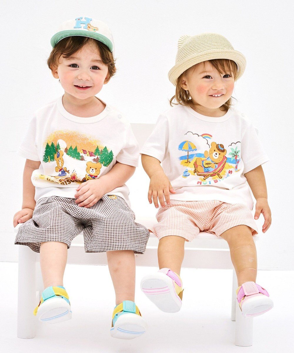 MIKI HOUSE HOT BISCUITS 【家族でおそろい】【80-120cm】アウトドアデザイン 半袖Tシャツ 