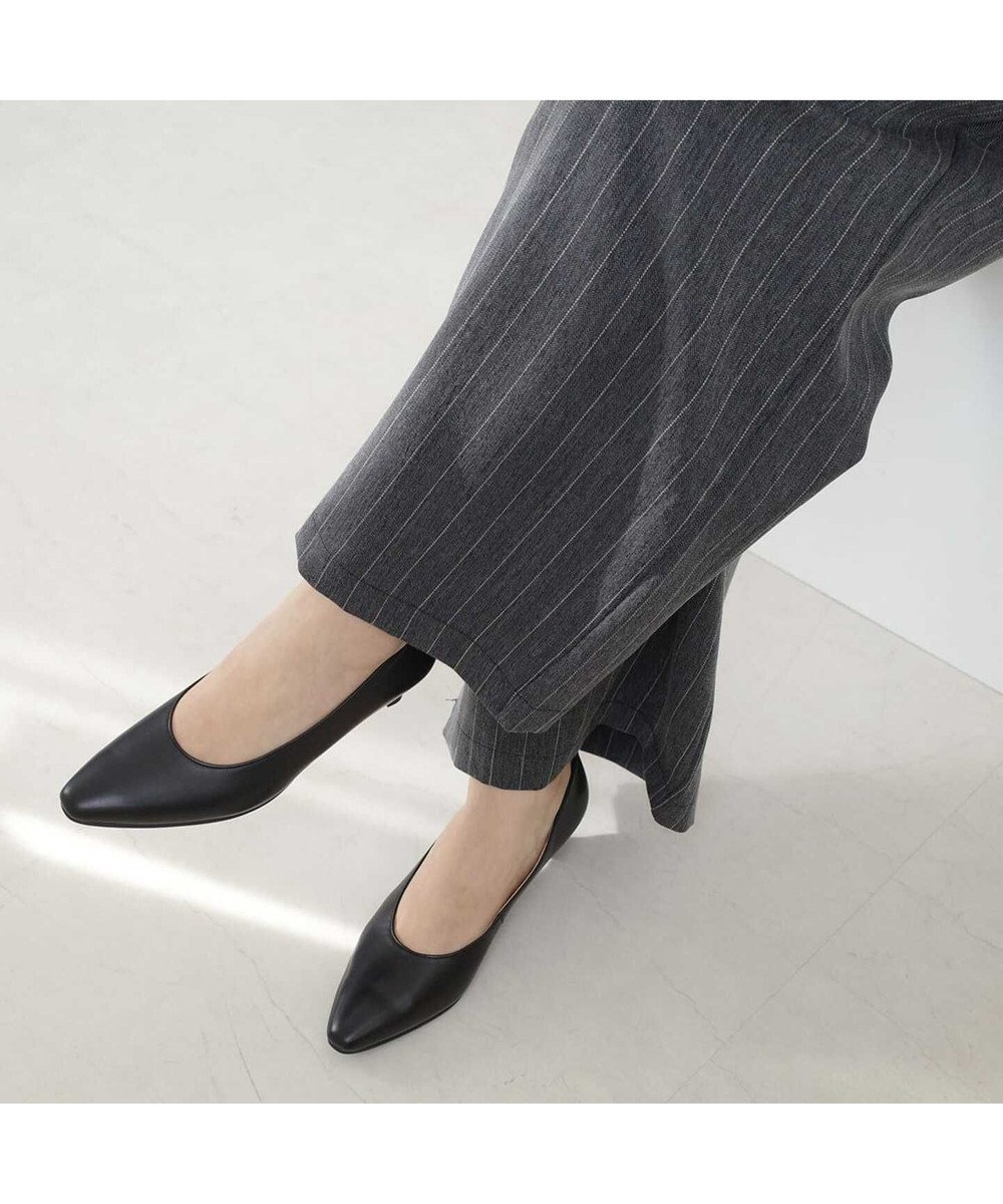 Pointer 【3.5cmヒール】日本製 高級本革ローヒールパンプス 