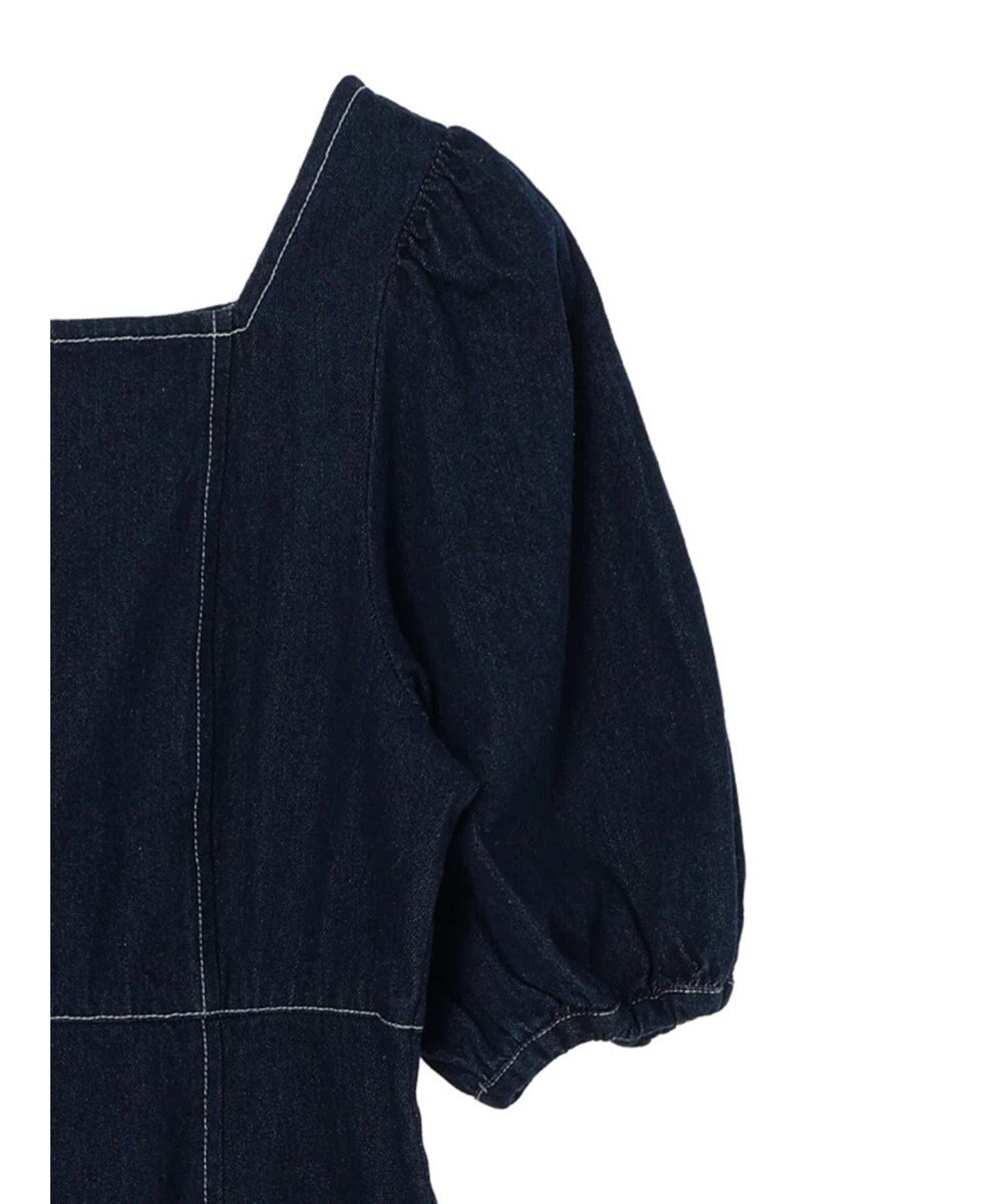 earth music&ecology スクエアネックデニムワンピース 