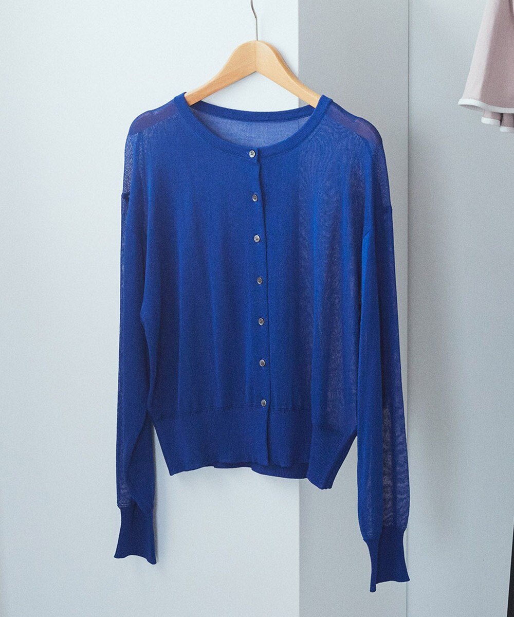 earth music&ecology 【予約】接触冷感シアークルーニットカーディガン 