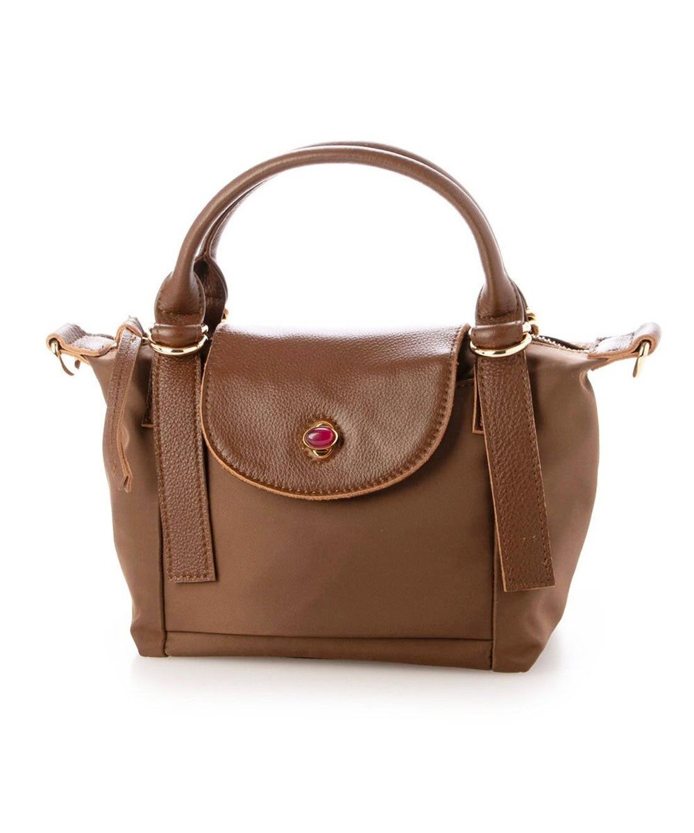 UNBILLION ペルケ perche / ナイロン×牛革かぶせジェムストーン2wayショルダーバッグ 