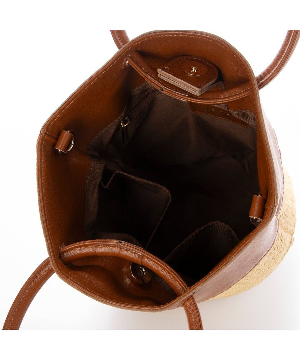 UNBILLION ペルケ perche / エステルメッシュ・牛革丸手2wayバケツバッグ 