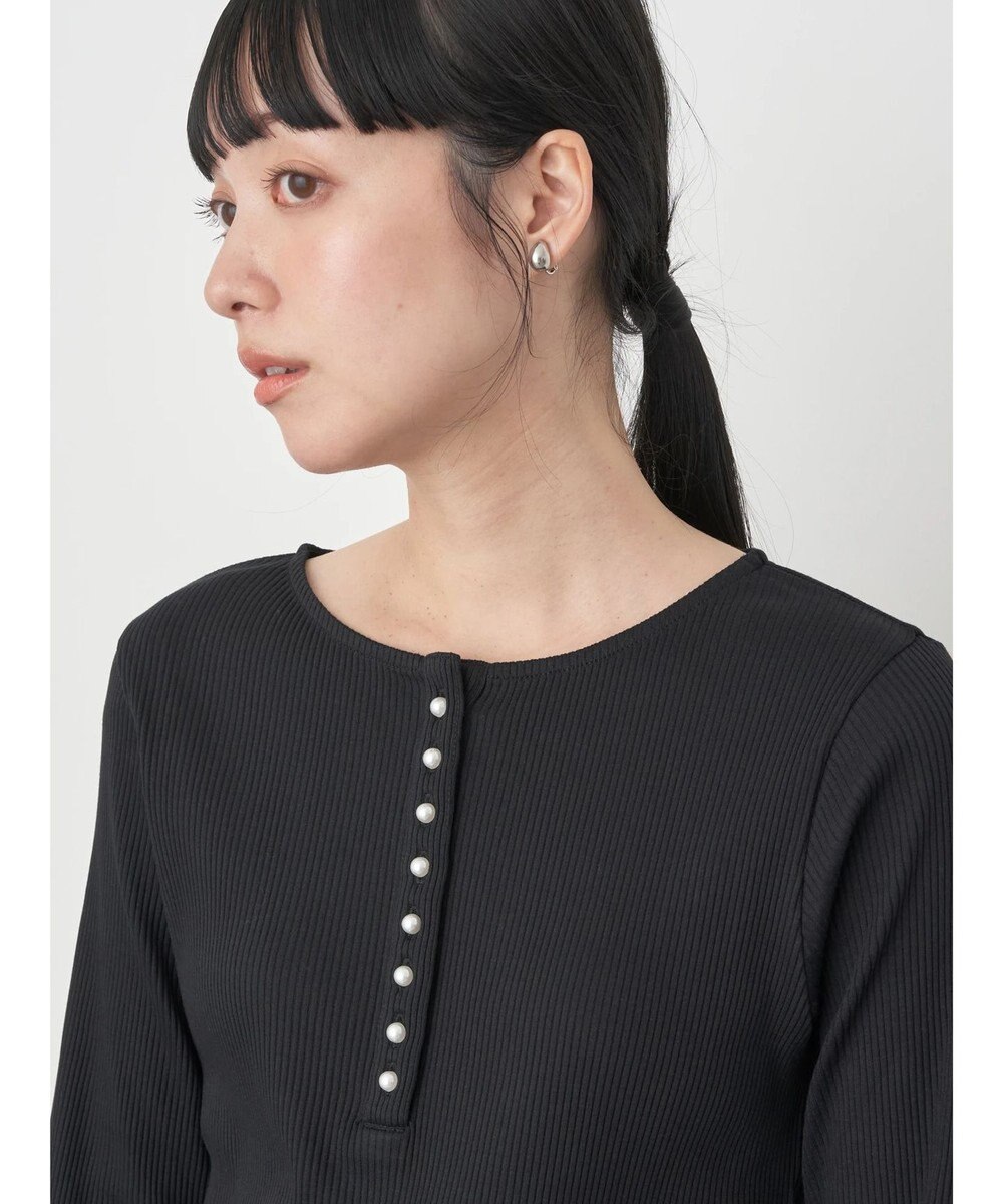 earth music&ecology パールヘンリーリブプルオーバー 