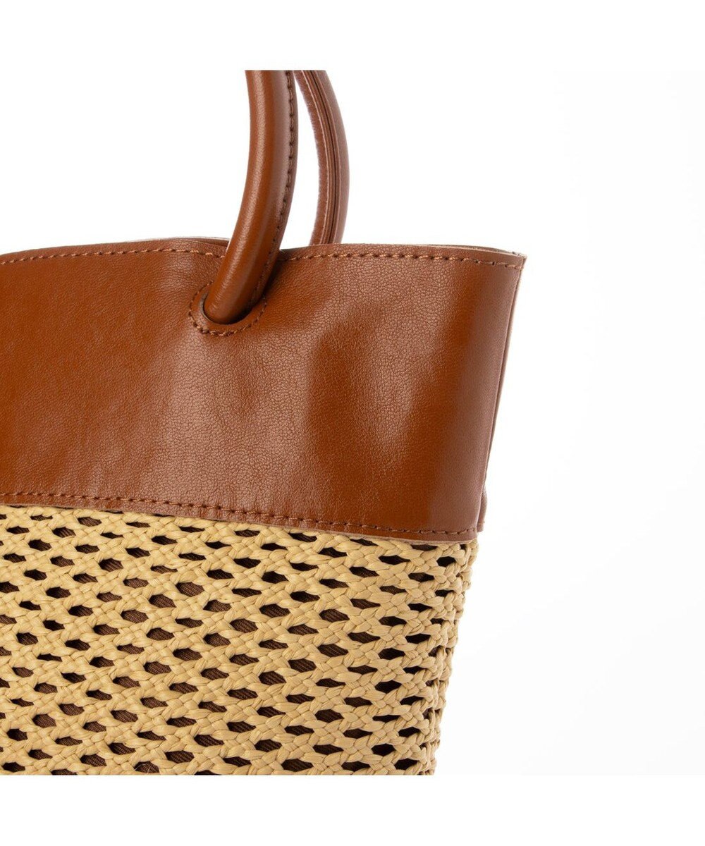 UNBILLION ペルケ perche / エステルメッシュ・牛革丸手2wayバケツバッグ 