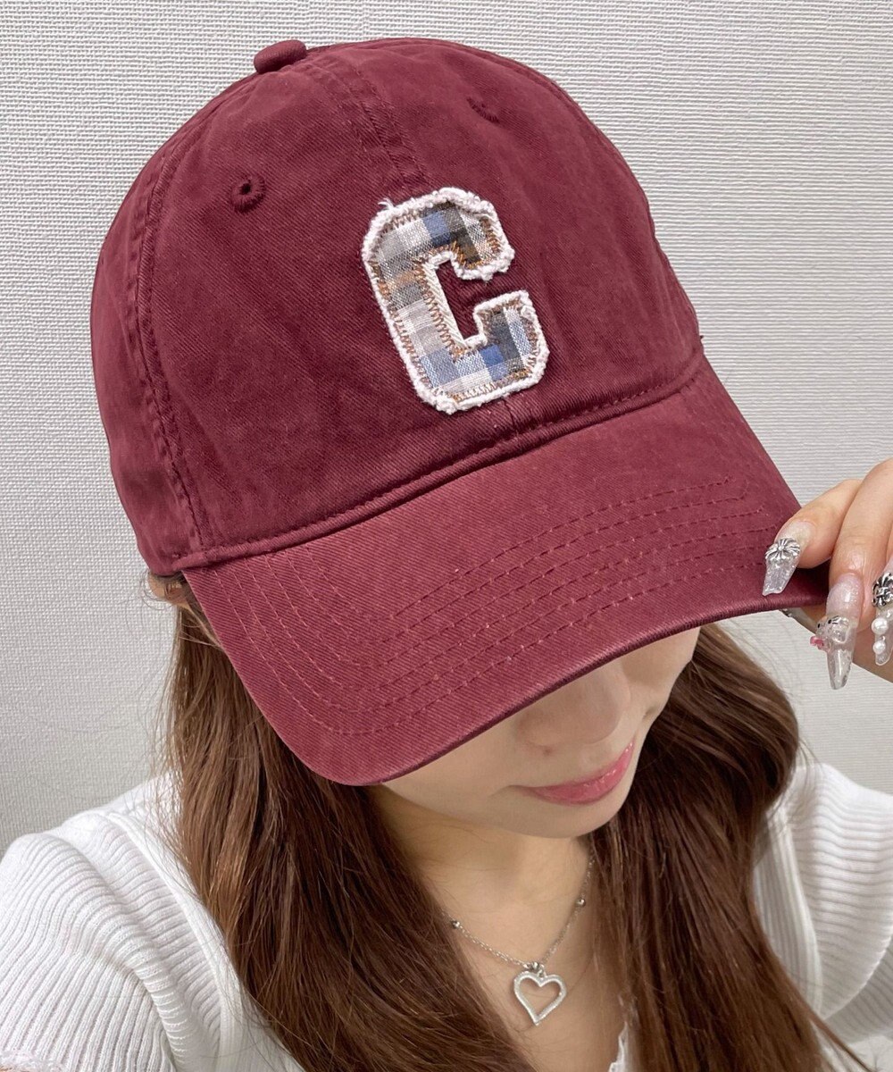 WEGO チェックロゴワンポイントキャップ 