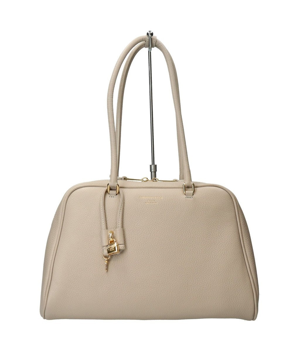 INTER-CHAUSSURES 【CHRISTIAN VILLA】チャーム付きシュリンクレザーハンドバッグ 