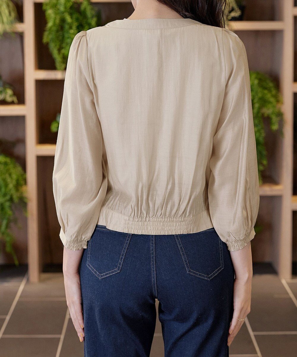 Tiaclasse L 【洗える】パールボタンシアーブルゾン 