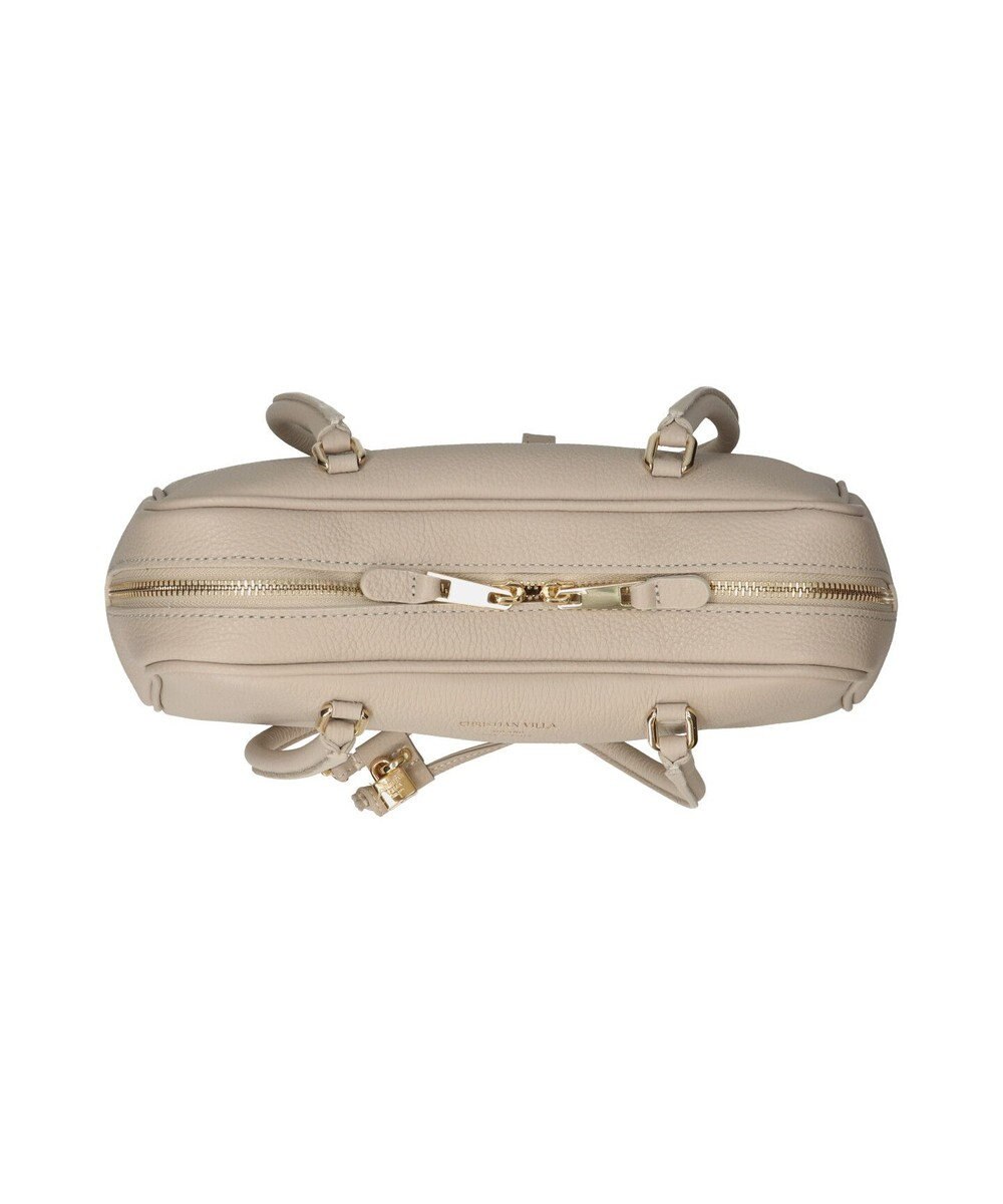 INTER-CHAUSSURES 【CHRISTIAN VILLA】チャーム付きシュリンクレザーハンドバッグ 
